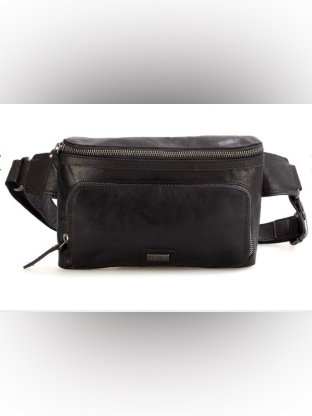 SPIKES & SPARROW LEATHER HIP BAG - OREGON - BLACK